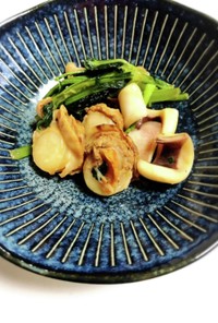 小松菜とシーフード炒め
