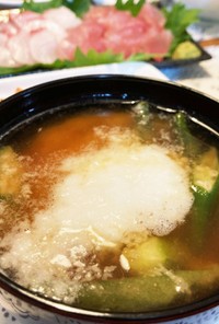 とろ～り☆長芋とオクラと豆腐の味噌汁
