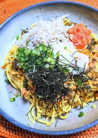 高菜と明太子の博多風スパゲッティ
