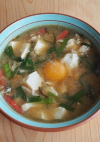 舞茸とオートミールで絶品満点味噌スープ