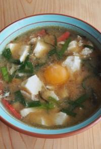 舞茸とオートミールで絶品満点味噌スープ