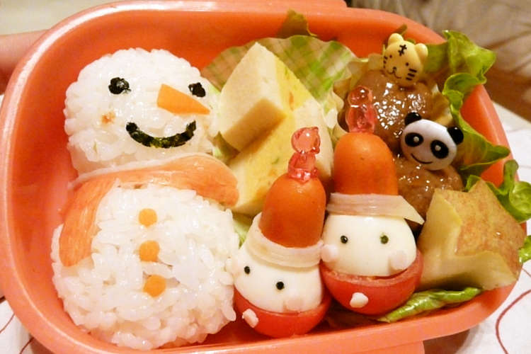 クリスマスのお弁当に 雪だるまおにぎり レシピ 作り方 By ひよちん クックパッド 簡単おいしいみんなのレシピが355万品