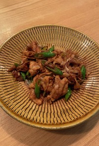 簡単☆青唐辛子と豚バラ肉の甜麺醤炒め