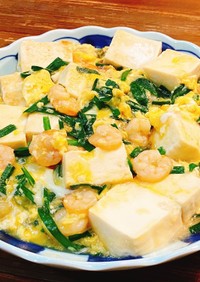 ニラ卵エビ豆腐