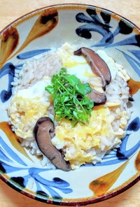 作り置き椎茸の佃煮で土鍋を使った雑炊