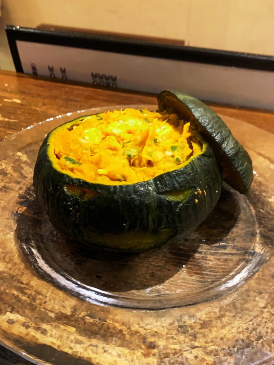 ハロウィン用かぼちゃの温サラダの画像