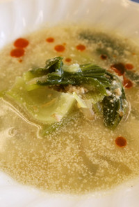チンゲン菜の豆乳ごまスープ