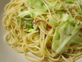 キャベツと煮干しのスパゲッティ