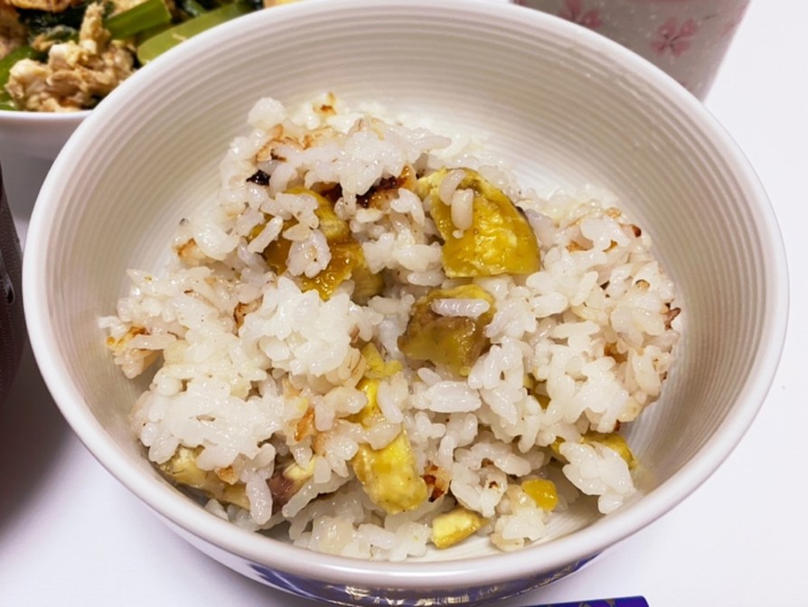 ご飯釜で炊くお米1合分の栗ごはんの画像