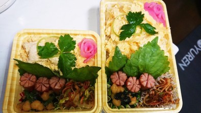 【夫婦弁当149】親子丼と白菜おかか和えの写真