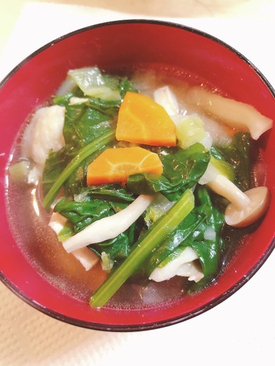 生姜と塩の野菜スープの写真