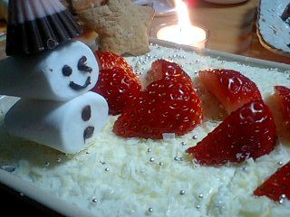 *マシュマロ雪だるまのレアチーズケーキ*の画像