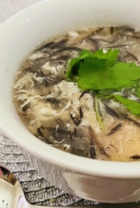 卵白消費♡ひじきと豆腐のスープ