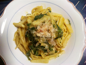 簡単☆山芋とホウレン草の和風パスタ