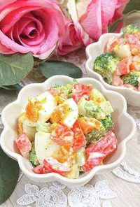 【簡単】ブロッコリーとパプリカの卵サラダ