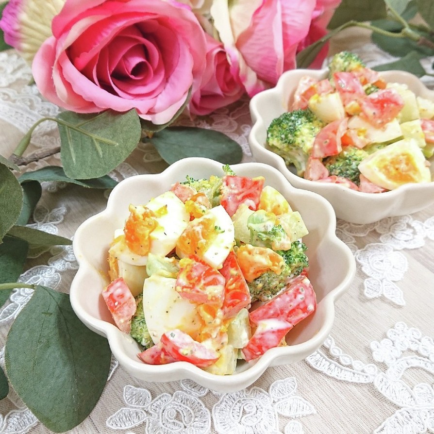 【簡単】ブロッコリーとパプリカの卵サラダの画像