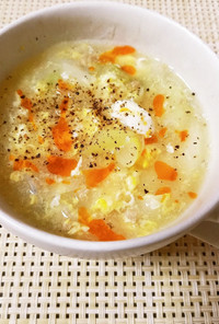 長ネギと卵の中華風かき玉スープ