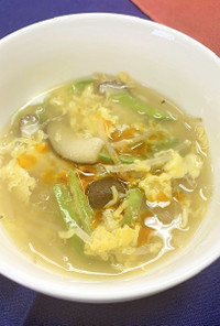 ふわふわ卵と野菜のスープ