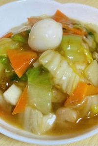 皿うどんのスープの素を再利用⭐︎中華丼