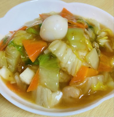 皿うどんのスープの素を再利用⭐︎中華丼の写真