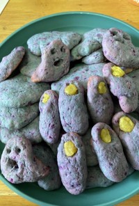 紫芋で作るゾンビ指ソフトクッキー