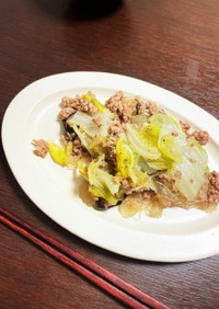 白菜と春雨の挽肉炒め　中華風