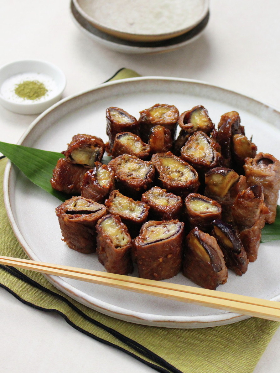 万能ごま味噌だれで茄子の牛肉巻きの画像