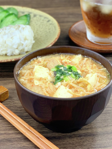 ＊えのきと豆腐のふわたまキムチスープ＊の写真