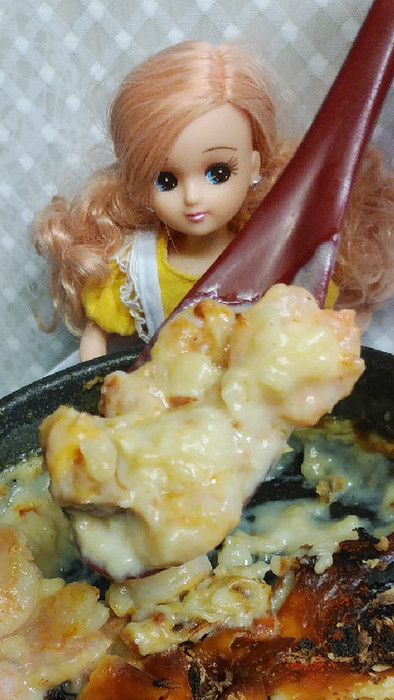 リカちゃん♡豆乳エビグラタンの写真