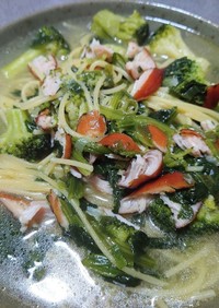 簡単！冷凍野菜のスープパスタ