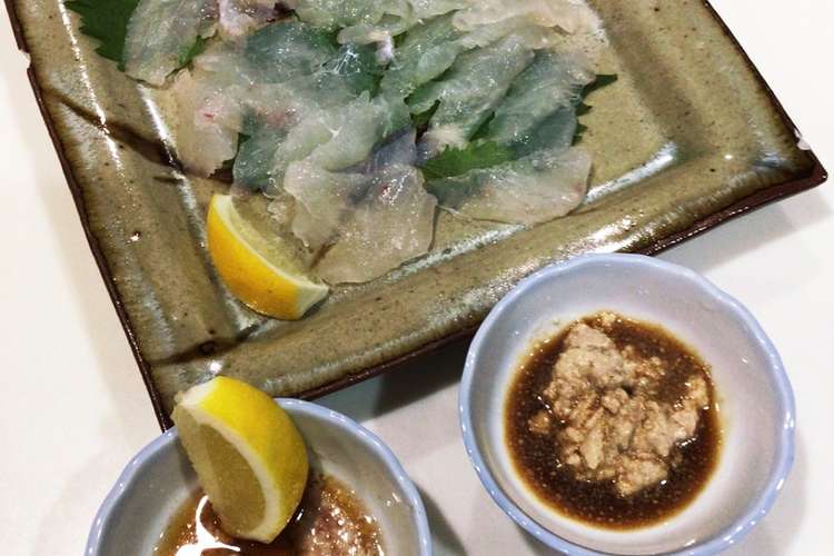 カワハギの肝醤油 レモン ごま油 レシピ 作り方 By トモキのcocina クックパッド 簡単おいしいみんなのレシピが374万品