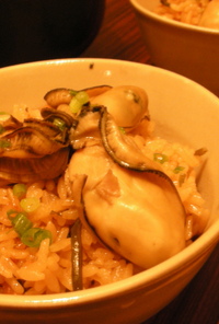 牡蠣と塩昆布のご飯