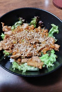 ✶冷凍納豆の豚焼肉タレ丼✶