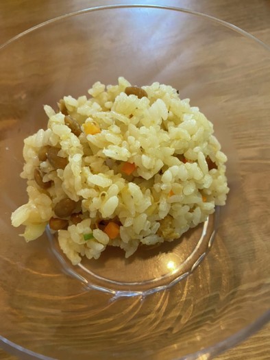納豆チャーハン　幼児食とママご飯の写真