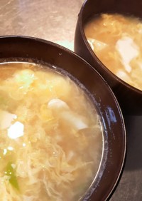 ダシダの豆腐と卵のスープ