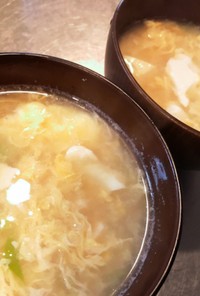 ダシダの豆腐と卵のスープ