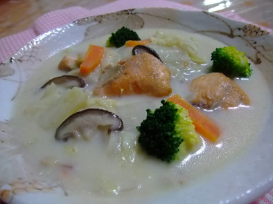 鮭と白菜のクリームシチューの写真