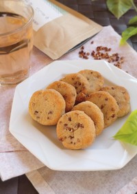 米粉で作る☆簡単そば茶（茶殻）クッキー。