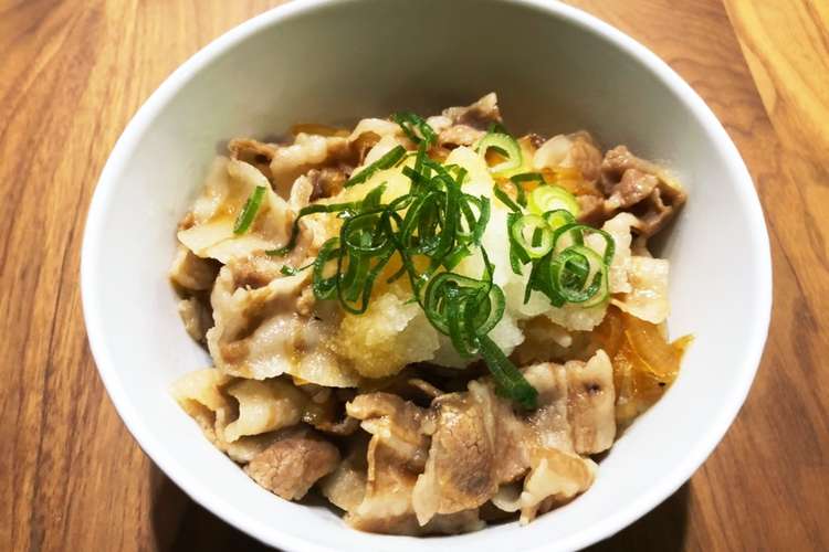 豚バラ肉もさっぱり おろしポン酢豚丼 レシピ 作り方 By ｓｏ ｋ クックパッド 簡単おいしいみんなのレシピが370万品