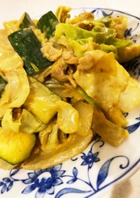 野菜と豚肉のカレーマヨ炒め☆