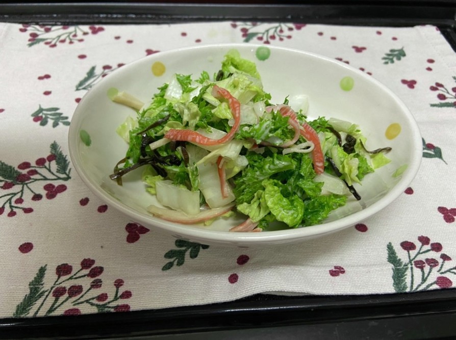 春菊と白菜の塩昆布サラダの画像