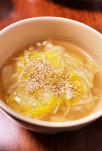 きのこと白菜の中華スープ