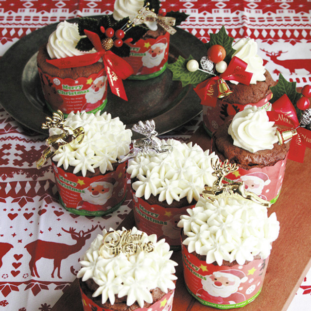 クリスマスショコラカップシフォンケーキの画像