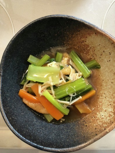 簡単！小松菜とうす揚げのさっと煮の写真