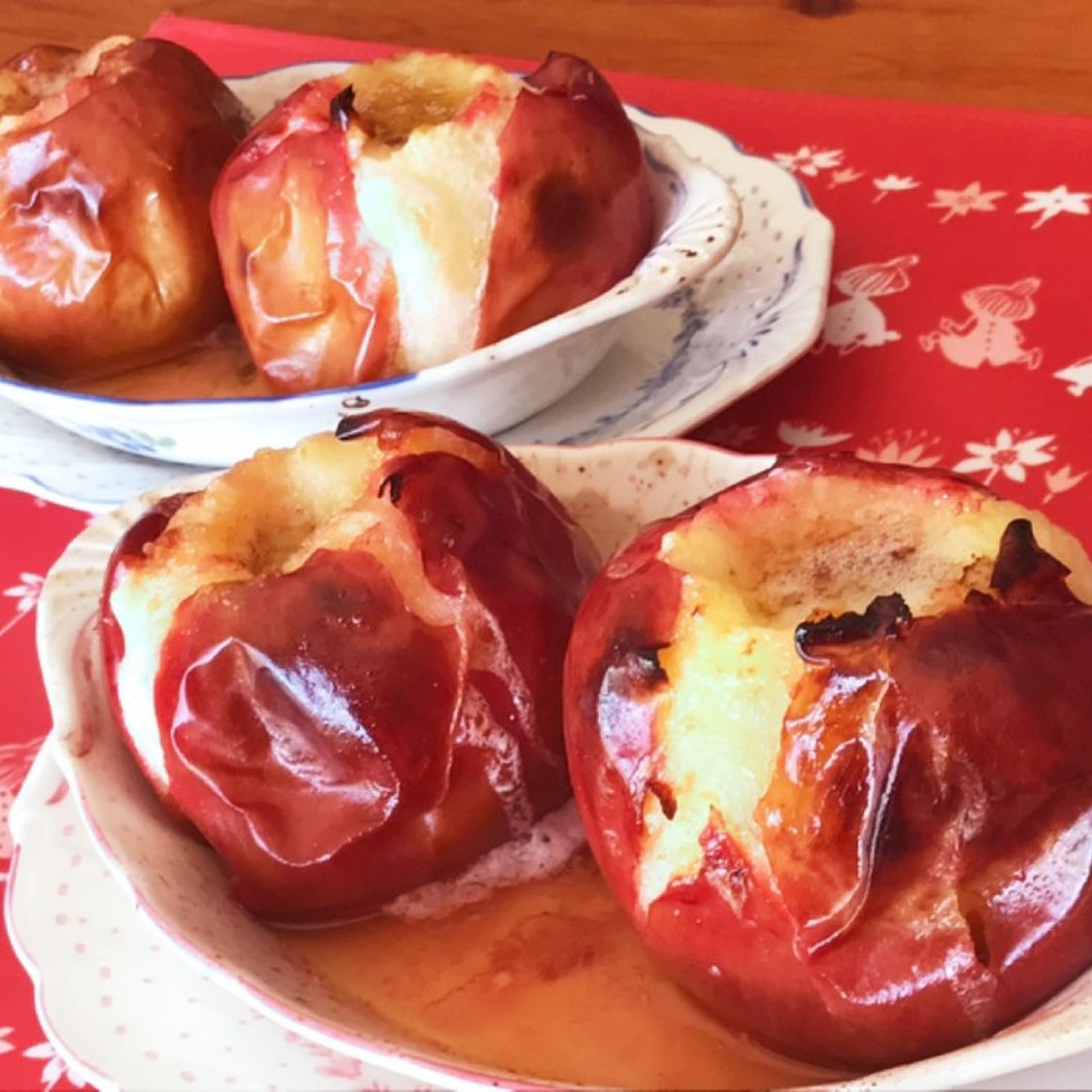 簡単♡懐かしいシナモン風味の焼き林檎