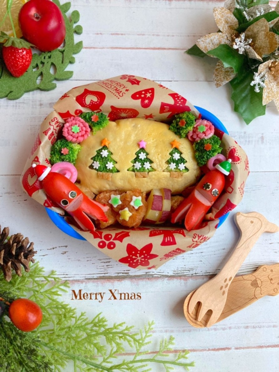 幼稚園のクリスマス☆キャラ弁当の画像