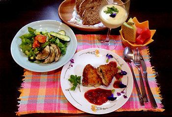French dinnerフランスの料理の画像