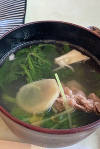 簡単★春菊と豚肉の中華スープ