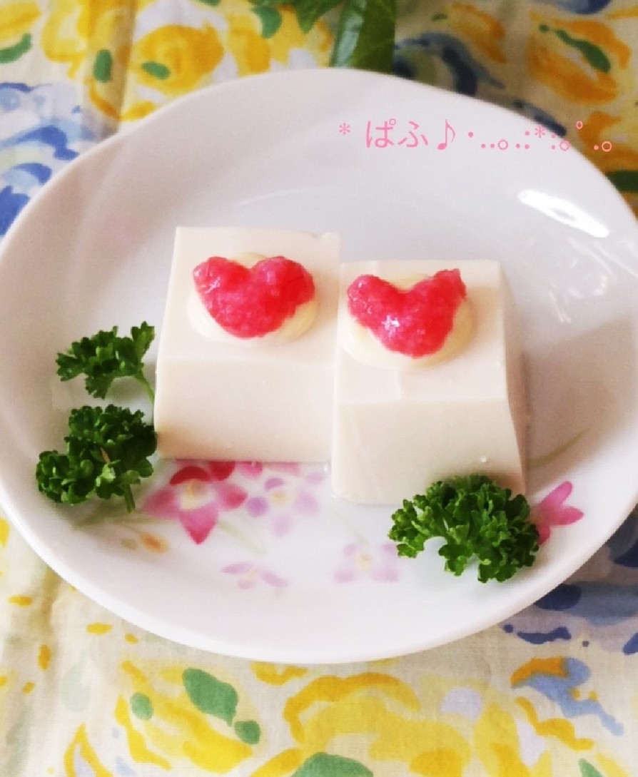 ハートが可愛い～紅生姜の豆腐♡の画像