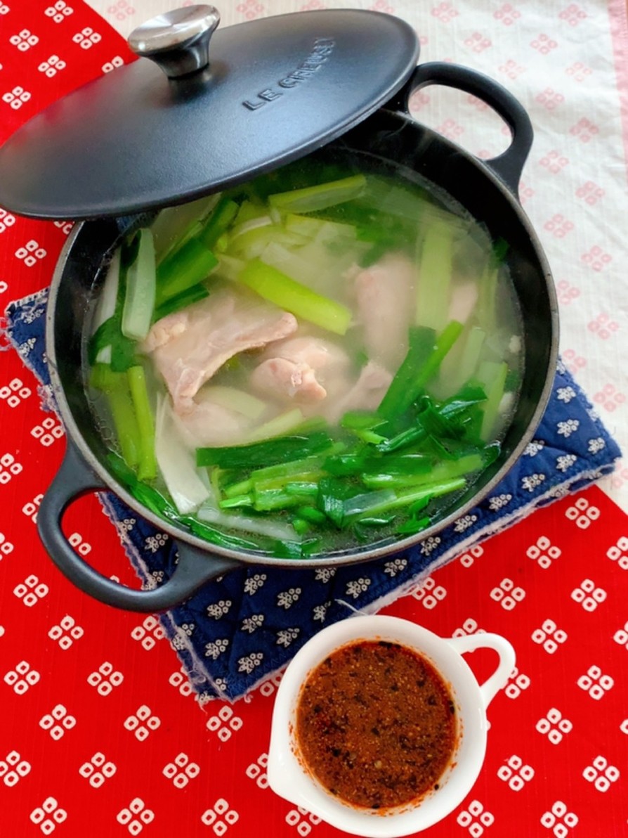 鶏もも肉で韓国風水炊きの画像